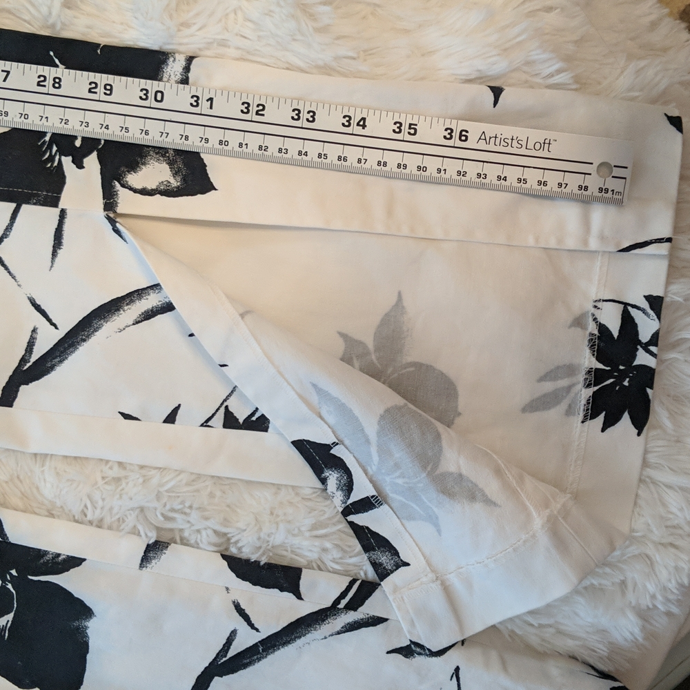 Style New York Paris White Pants with Black Floral Pattern Flare High Ri… - Picture 6 of 10